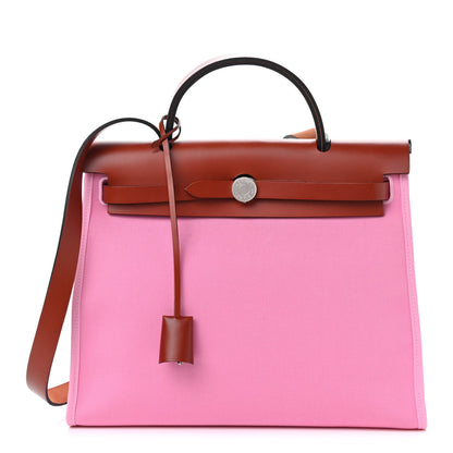 Hermes Toile Officier Vache Hunter Herbag Zip PM 31 5P Pink Cuivre 3 of 12