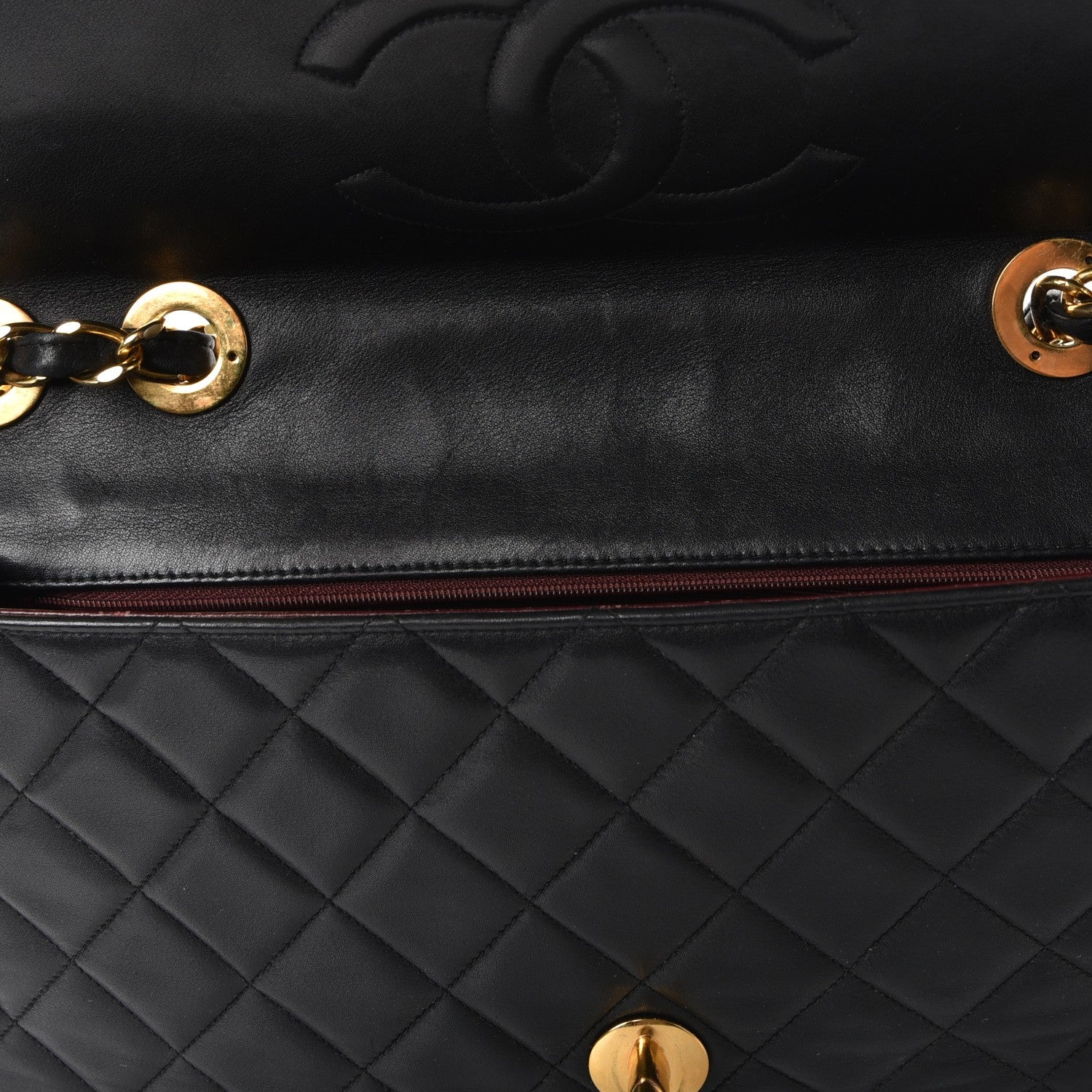 Chanel Lambskin Quilted XL Jumbo Single Flap Black 10 of 14