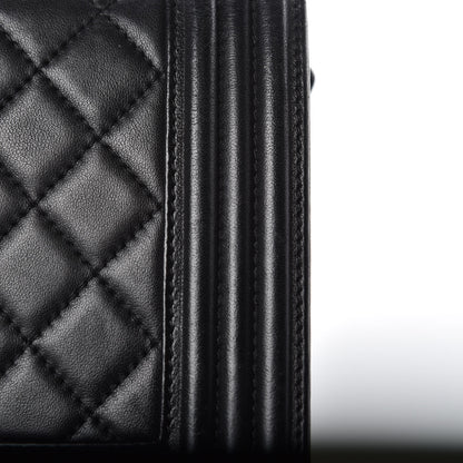 Chanel Lambskin Quilted Medium Boy Flap Black 14 of 17