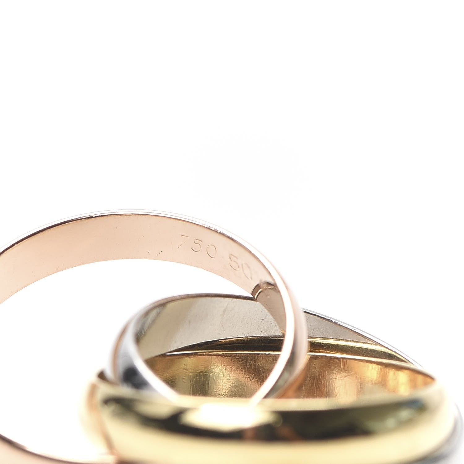 Cartier 18K Pink Yellow White Gold Classic Trinity Ring 50 5.25 4 of 6