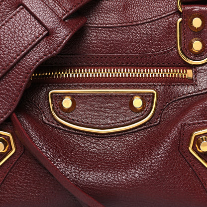 Balenciaga Chevre Gold Metallic Edge Hardware Mini City Bordeaux 8 of 14