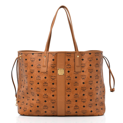 MCM Visetos Large Liz Reversible Shopper Tote Cognac 3 of 17
