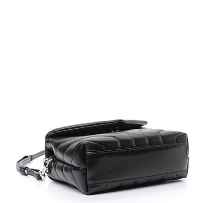 Saint Laurent Calfskin Y Quilted Monogram Toy Loulou Crossbody Bag Black 3 of 5