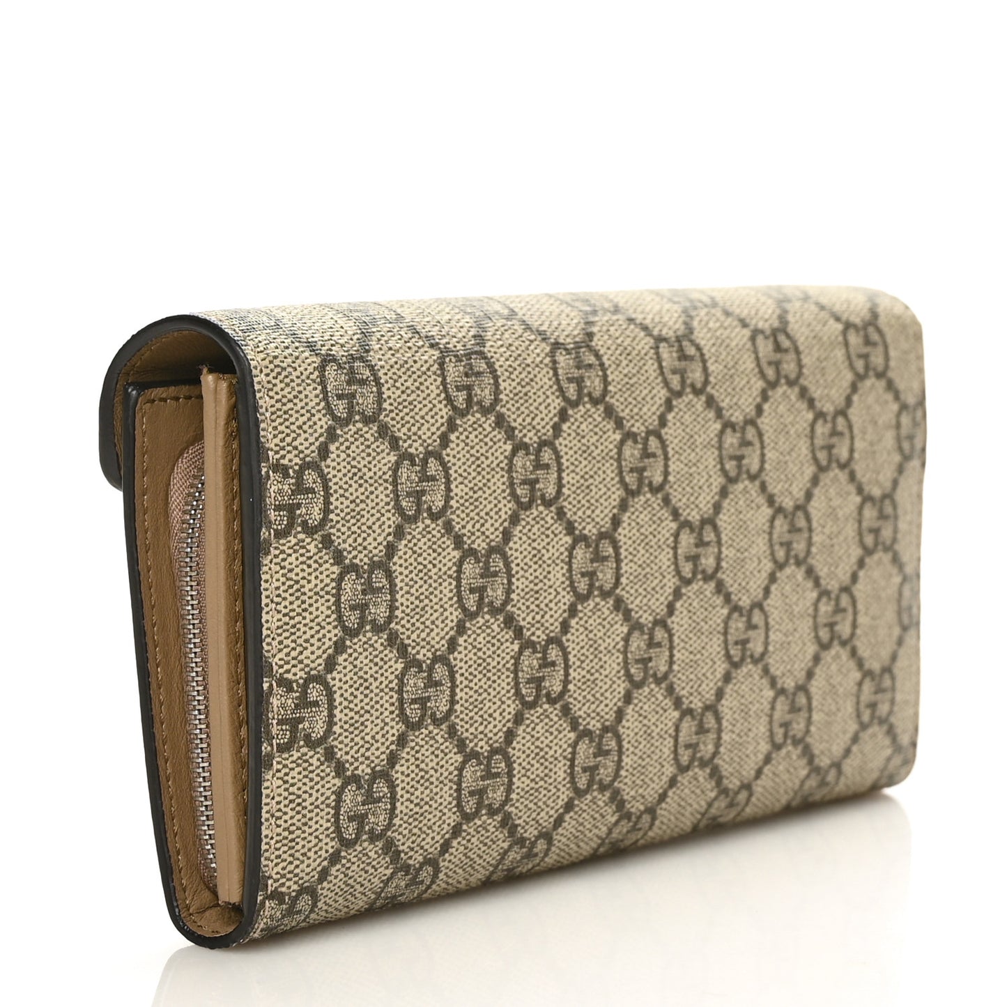 GG Supreme Monogram Dionysus Chain Clutch Wallet Beige Taupe