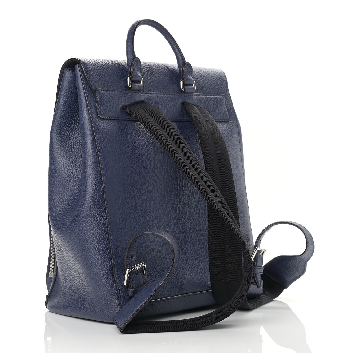 Gucci Pebbled Calfskin Chain Backpack Blue 2 of 11