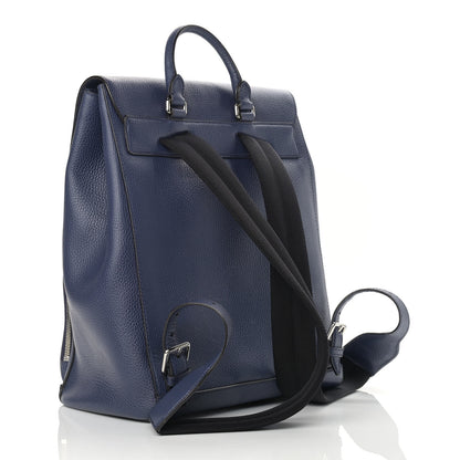 Gucci Pebbled Calfskin Chain Backpack Blue 2 of 11