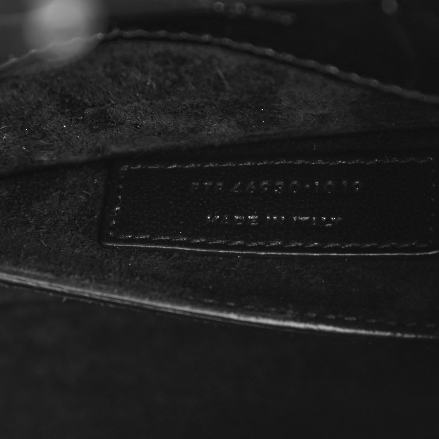 Saint Laurent Patent Crocodile Embossed Small Classic Monogram Satchel Black 7 of 9