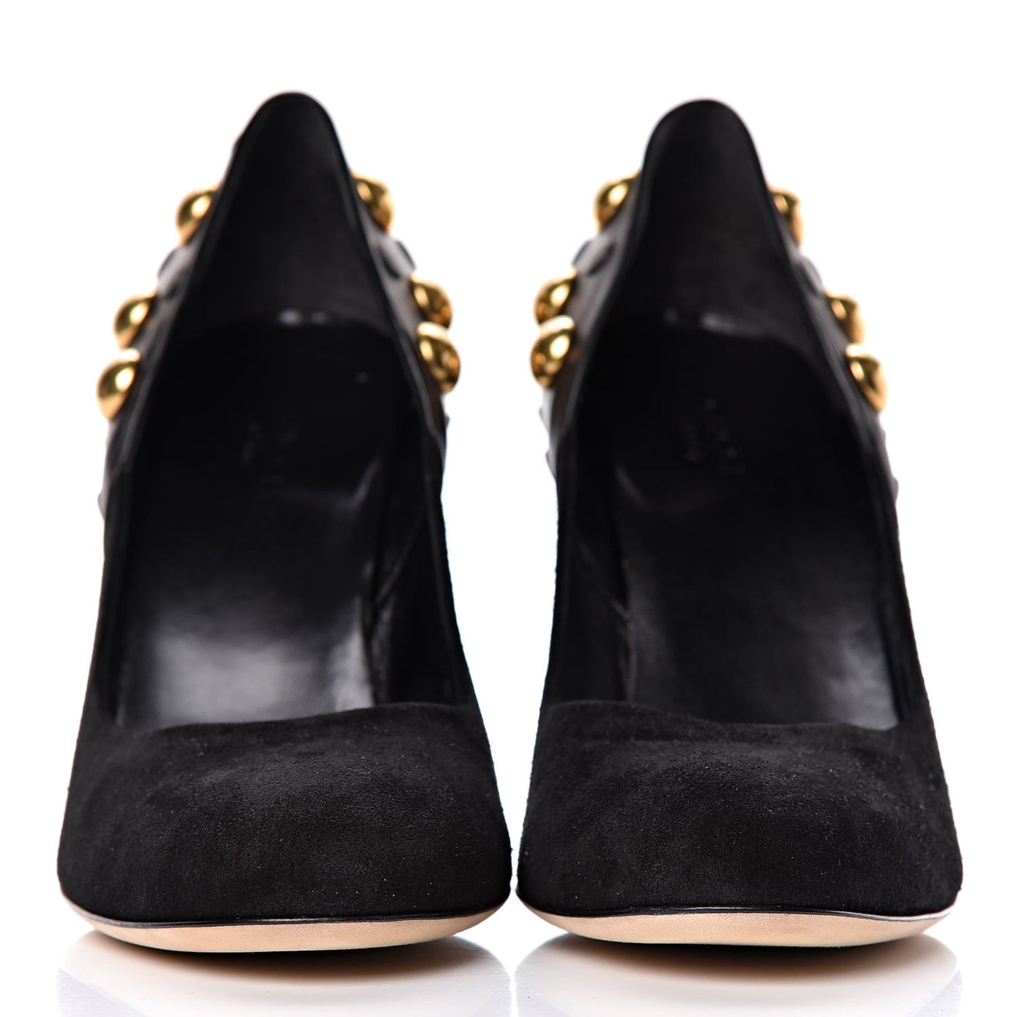 Suede Studded Babouska Pumps 38.5 Black