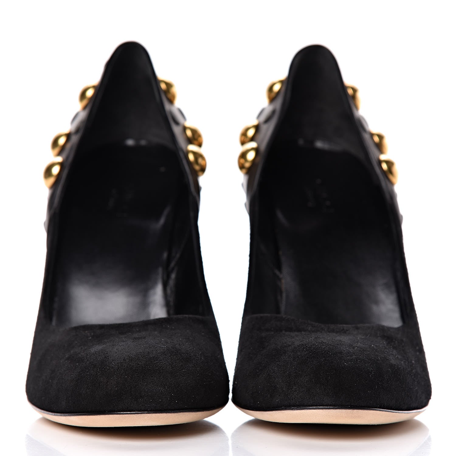 Gucci Suede Studded Babouska Pumps 38.5 Black 2 of 11