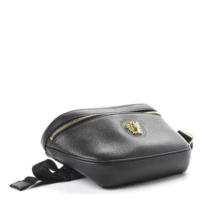 Versace Grained Calfskin Medusa Belt Bag Black 4 of 9