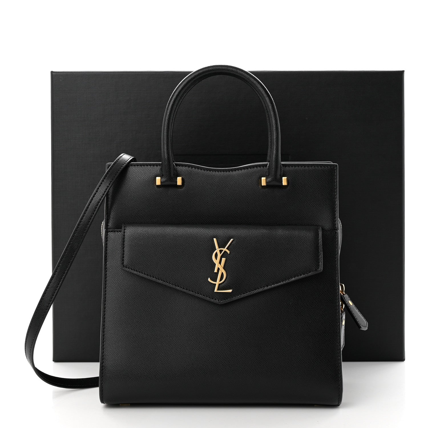 Saint Laurent Grain De Poudre Small Uptown Tote Black 12 of 12