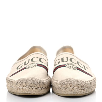 Gucci Canvas Logo Espadrilles 38 Greggio White 2 of 14