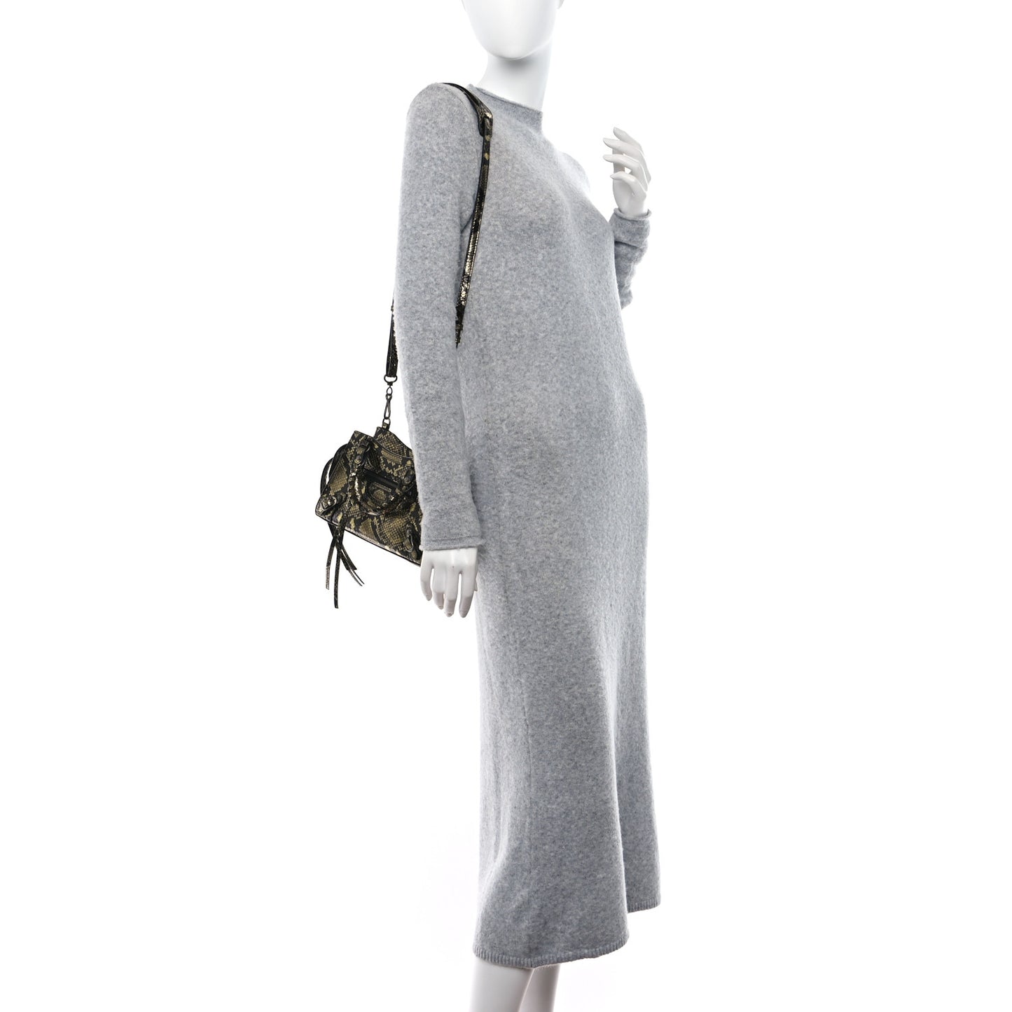 Calfskin Snake Effect Neo Classic Silver Hardware Mini City Gold Black