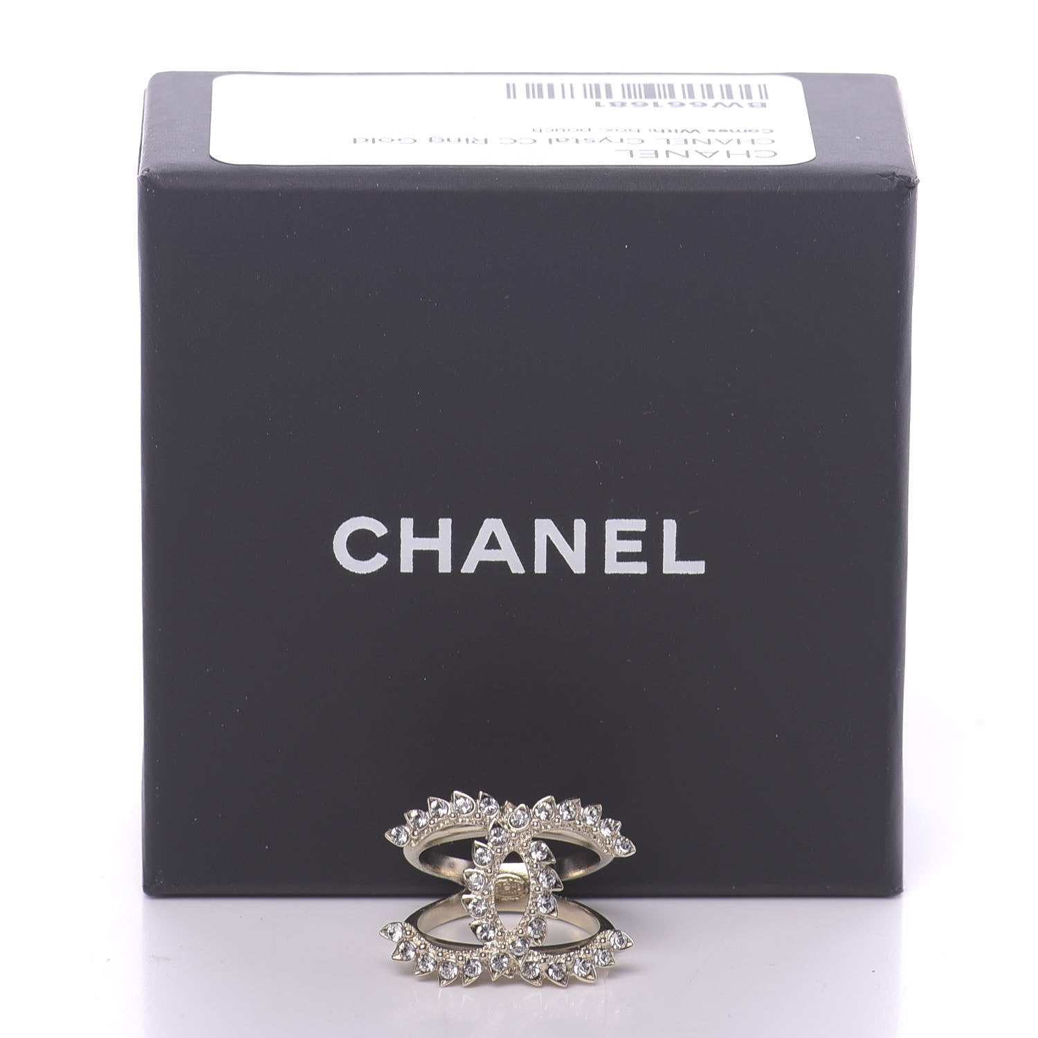 Chanel Metal Strass Dazzling Wheat CC Ring 6 Gold 6 of 6