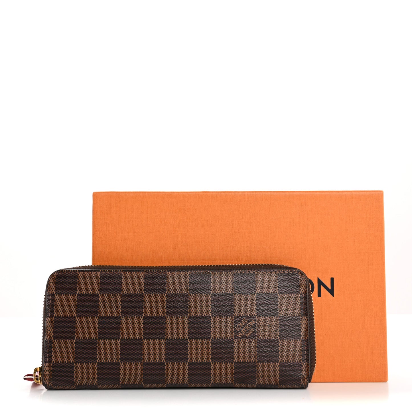 Damier Ebene Clemence Wallet Cherry