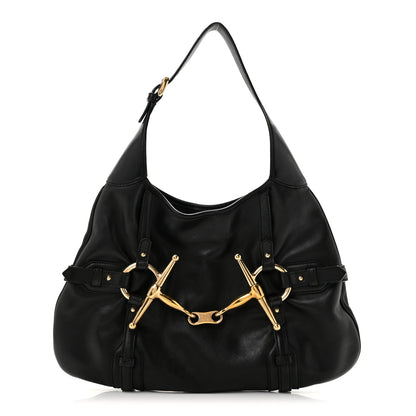 Gucci Calfskin Horsebit 85th Anniversary Hobo Black 1 of 14