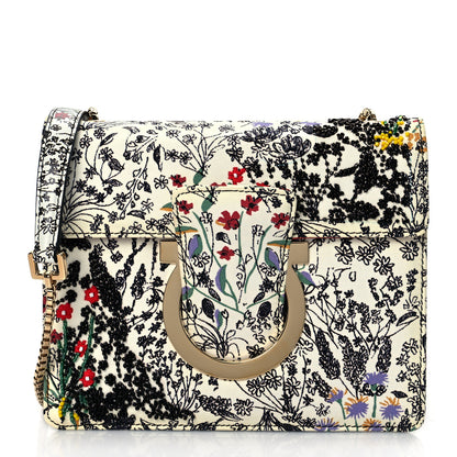Salvatore Ferragamo Satin Beaded Thalia Crossbody Bag White Multicolor 1 of 9