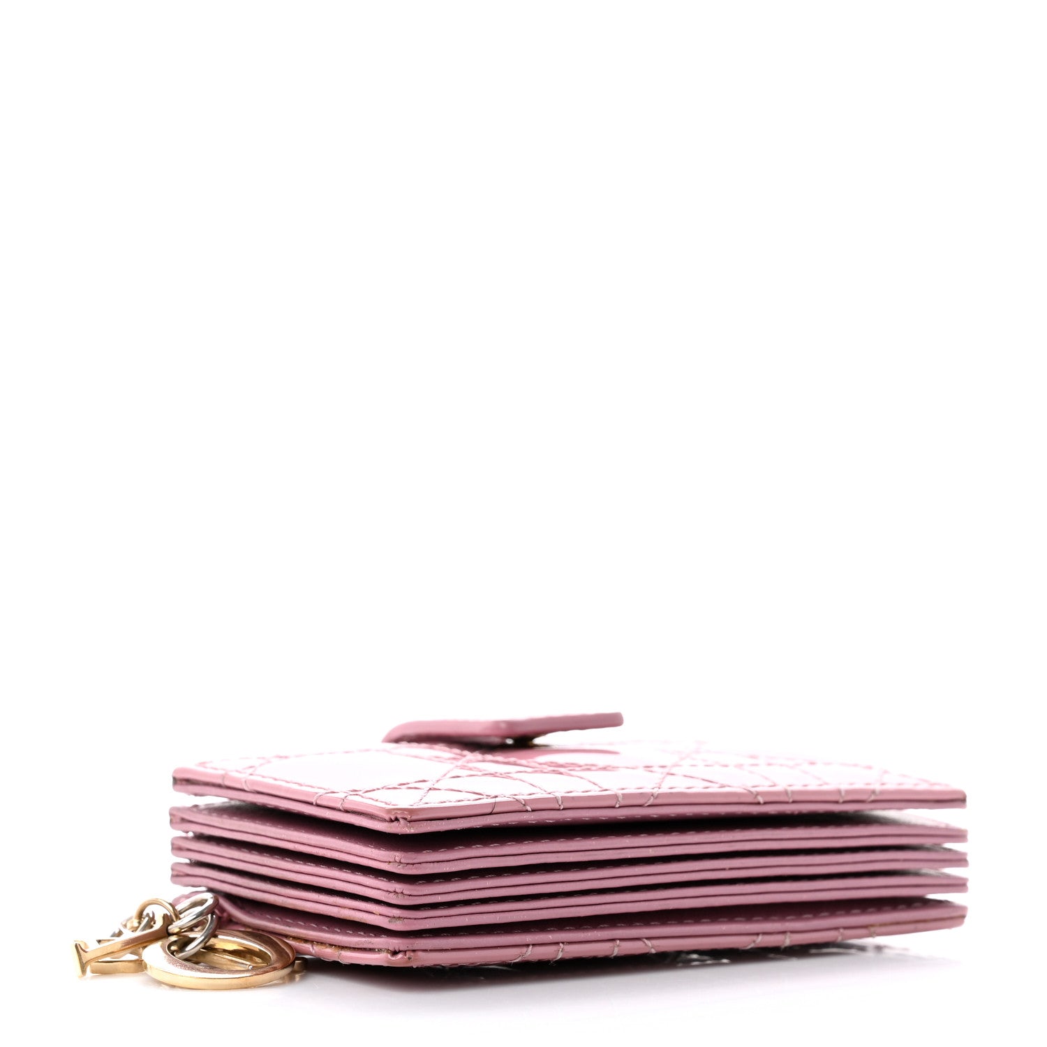 Christian Dior Patent Cannage Lady Dior 5-Gusset Card Holder Rose Clair 4 of 6