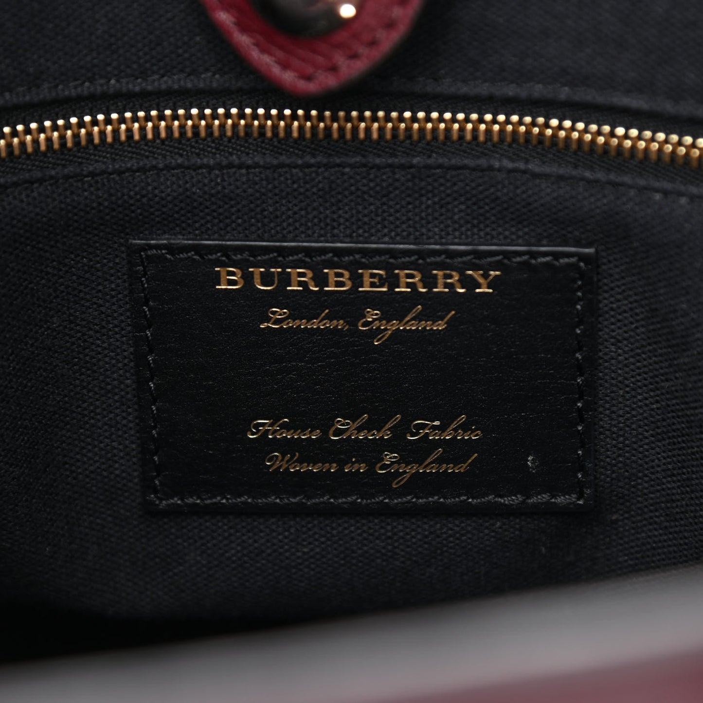 Grainy Calfskin House Check Medium Banner Tote Mahogany Red