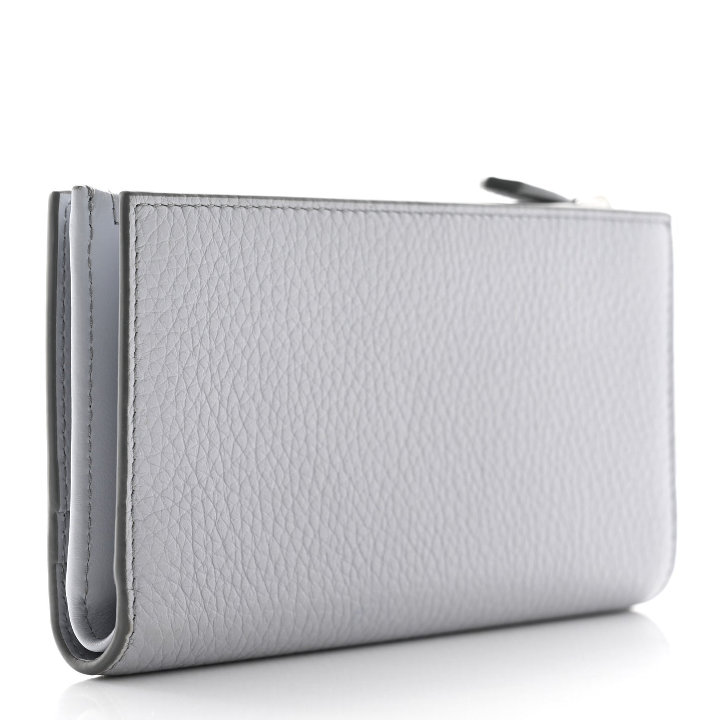 Vitello Daino Triangle Continental Zip Wallet Fiordaliso