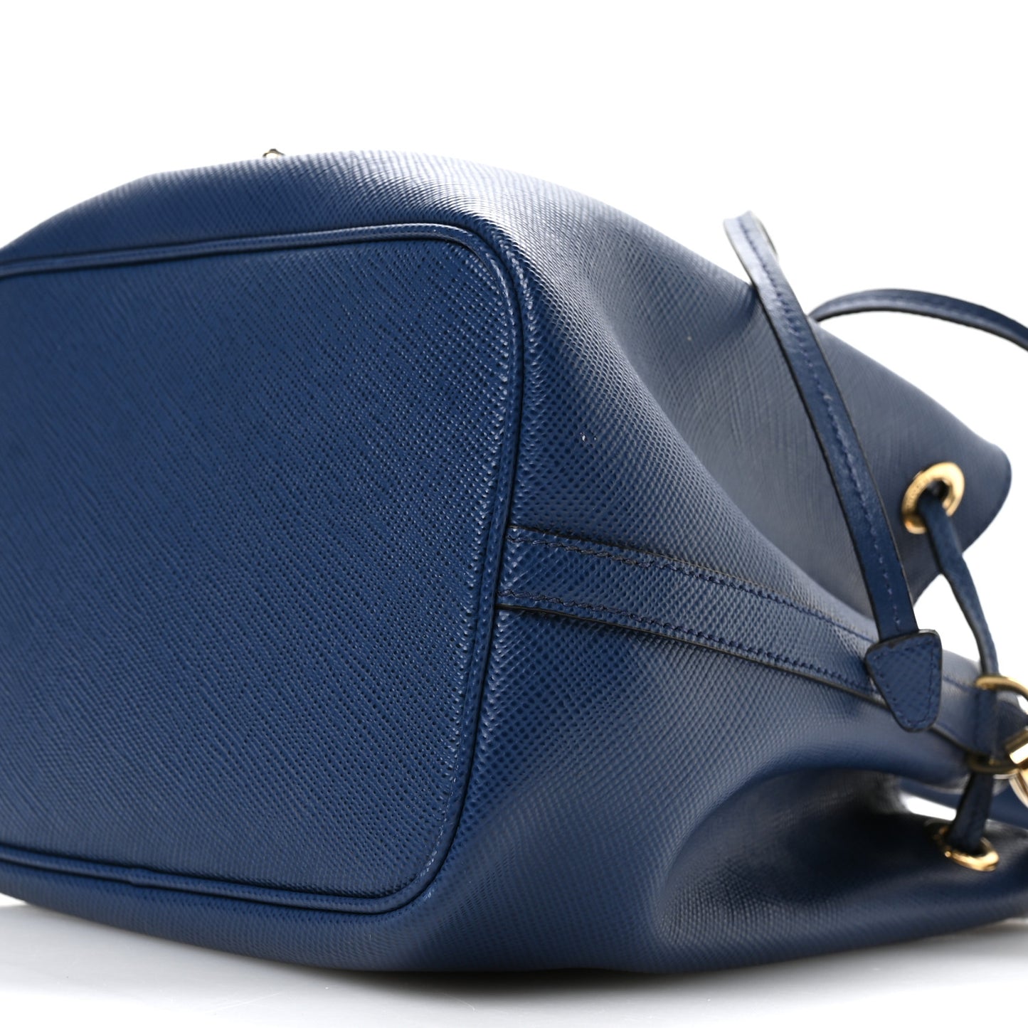 Saffiano Cuir Bucket Bag Bluette