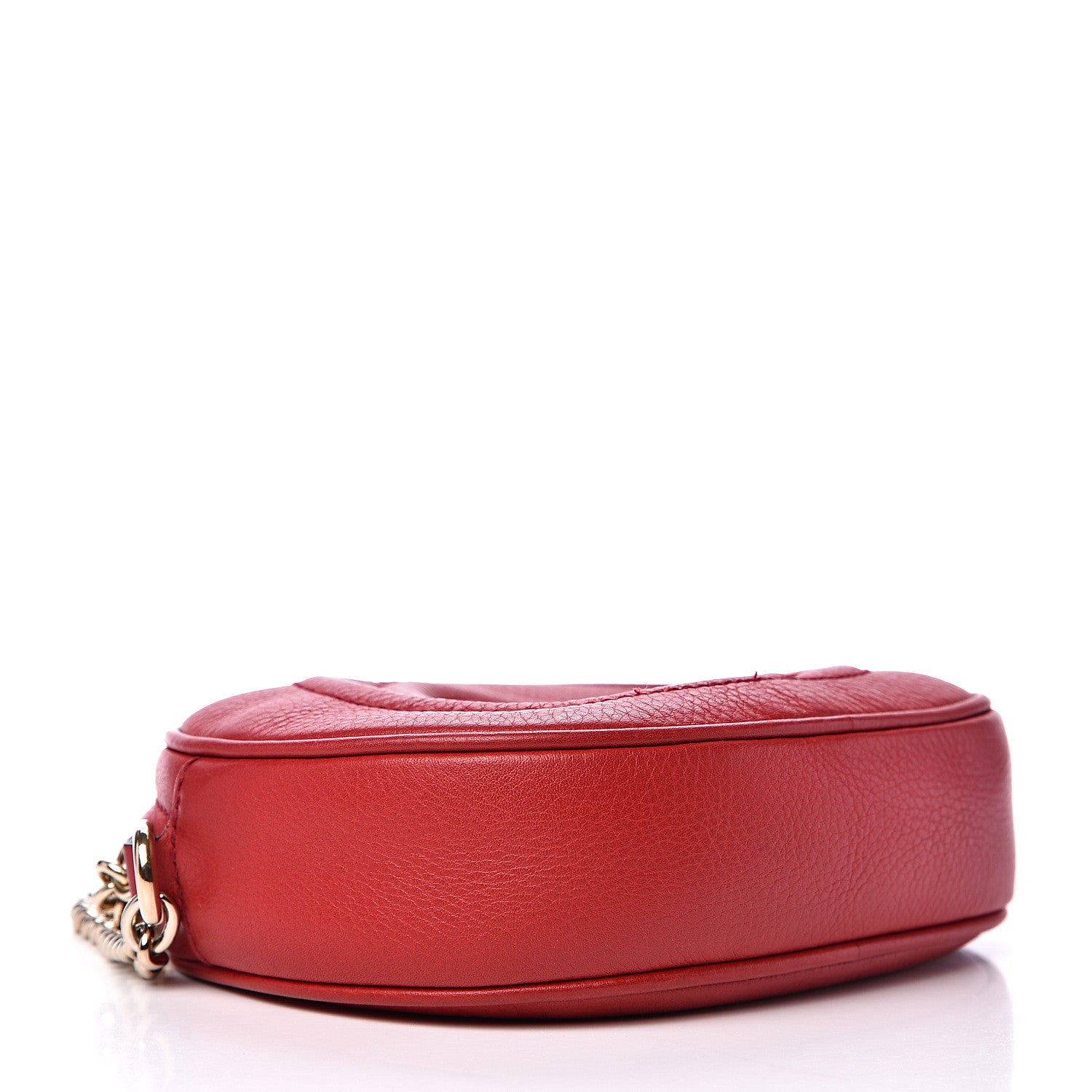 Gucci Pebbled Calfskin Mini Soho Chain Bag Tabasco Red 3 of 13