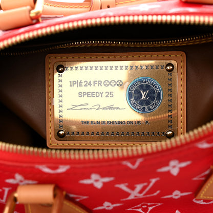 Louis Vuitton Soft Calfskin Monogram Speedy P9 Bandouliere 25 Red 7 of 12