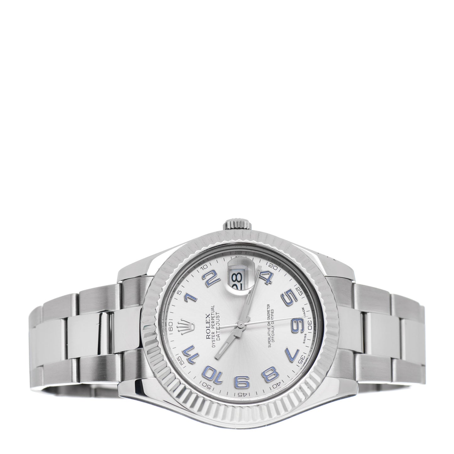 Stainless Steel 18K White Gold 41mm Oyster Perpetual Datejust II Watch Silver 116334