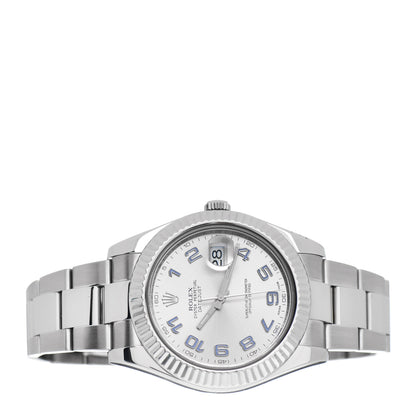 Rolex Stainless Steel 18K White Gold 41mm Oyster Perpetual Datejust II Watch Silver 116334 2 of 4