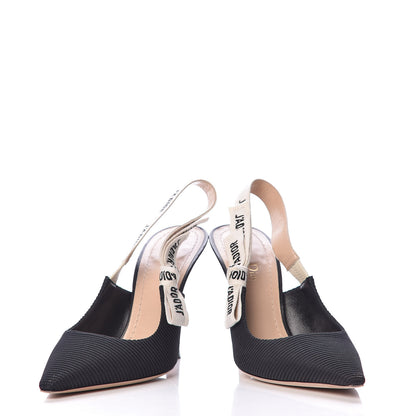 Christian Dior Technical Canvas Ribbon J'Adior Slingback 100mm Pumps 39.5 Black 6 of 15