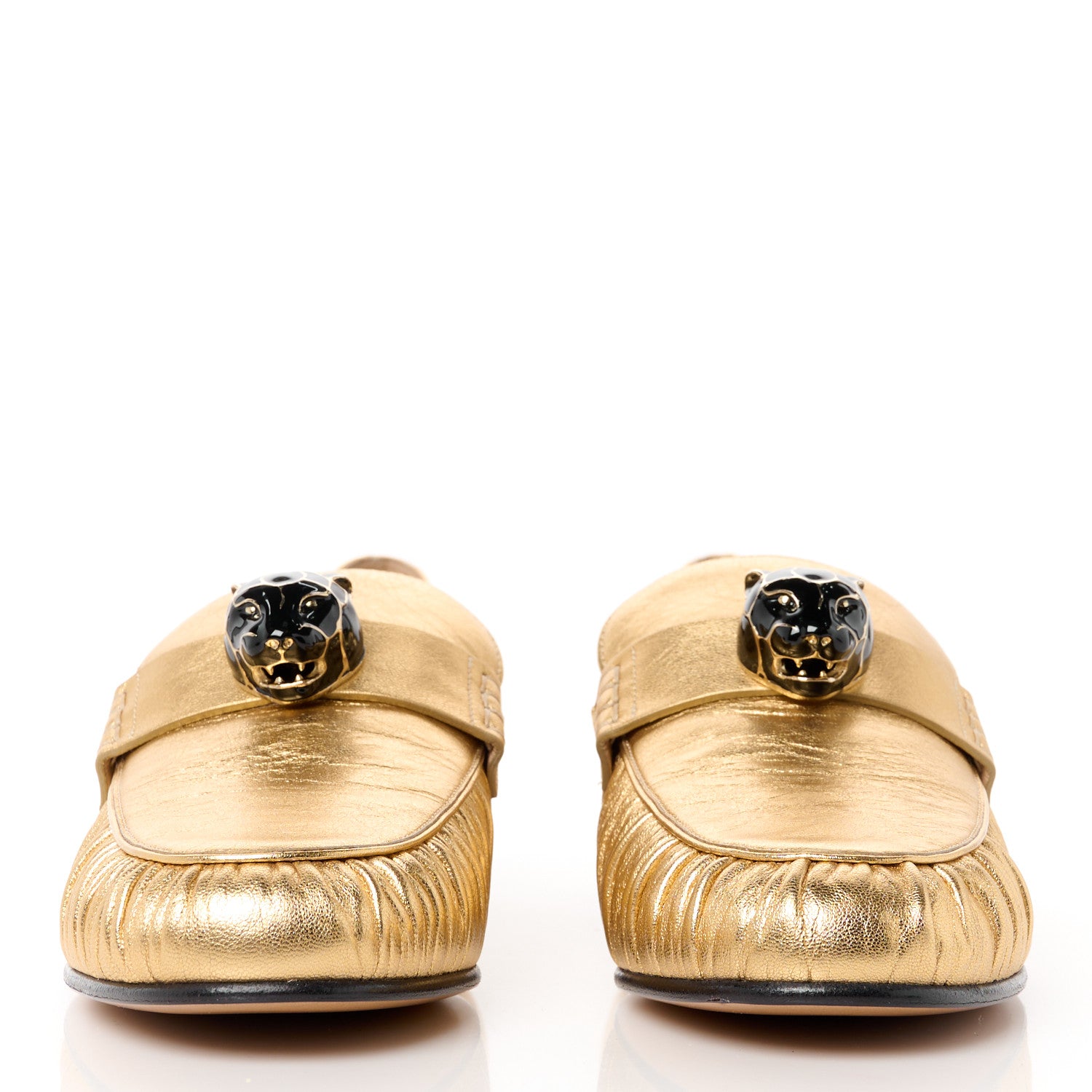 Valentino Garavani Metallic Nappa Panther Loafers 39 Deep Gold 2 of 9