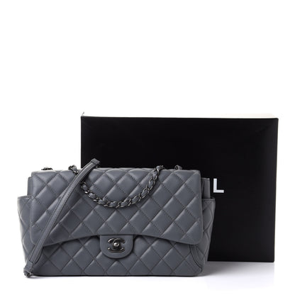 Chanel Lambskin Large Around Pockets Flap Dark Grey 10 of 10