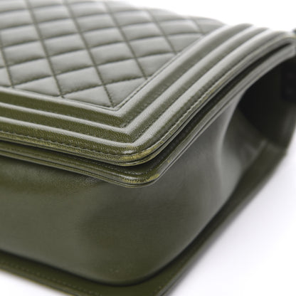 Chanel Lambskin Quilted New Medium Boy Flap Dark Green 15 of 21