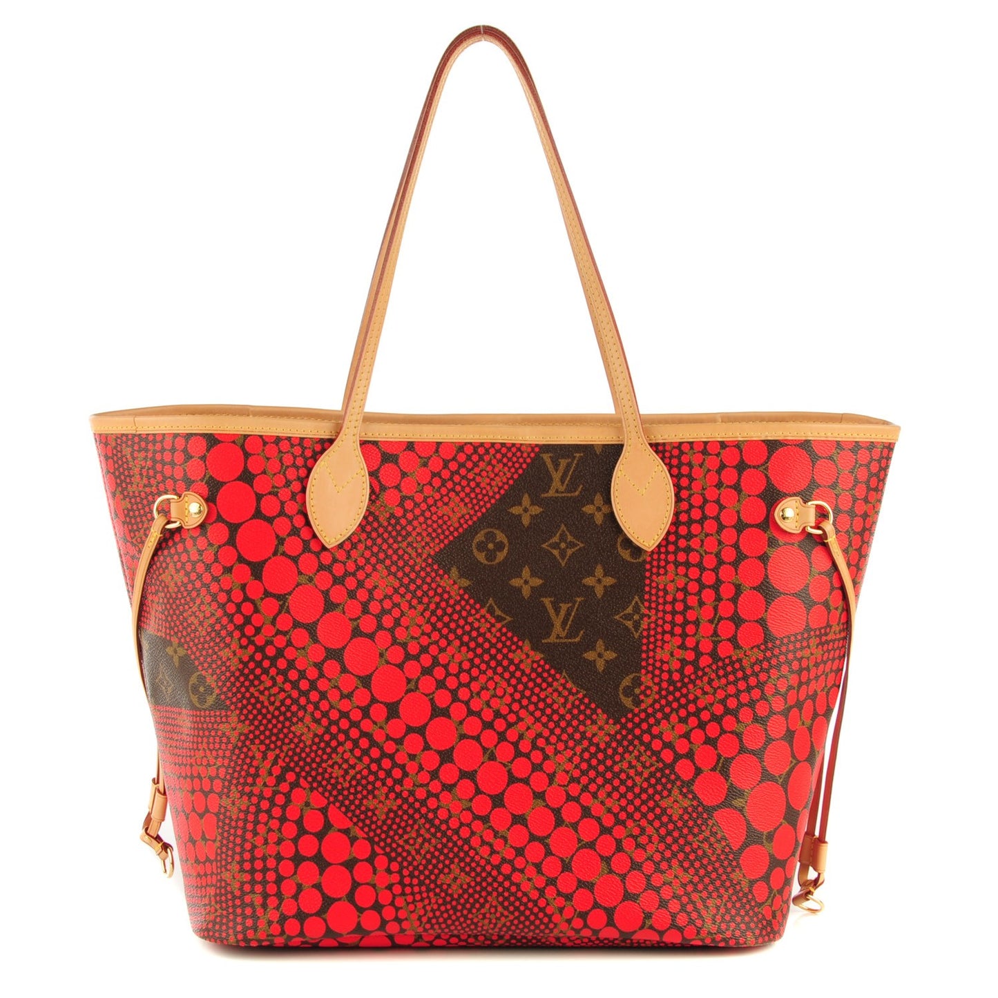 Monogram Kusama Waves Neverfull MM Red