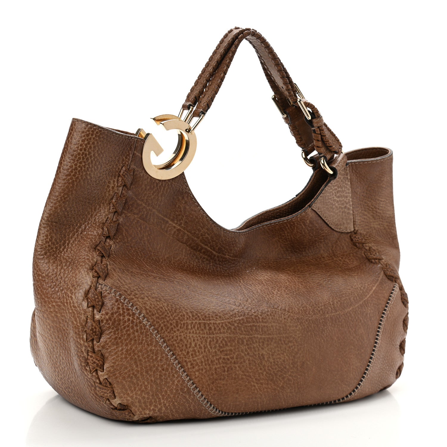 Gucci Grained Calfskin Medium Charlotte Hobo Light Brown 2 of 11