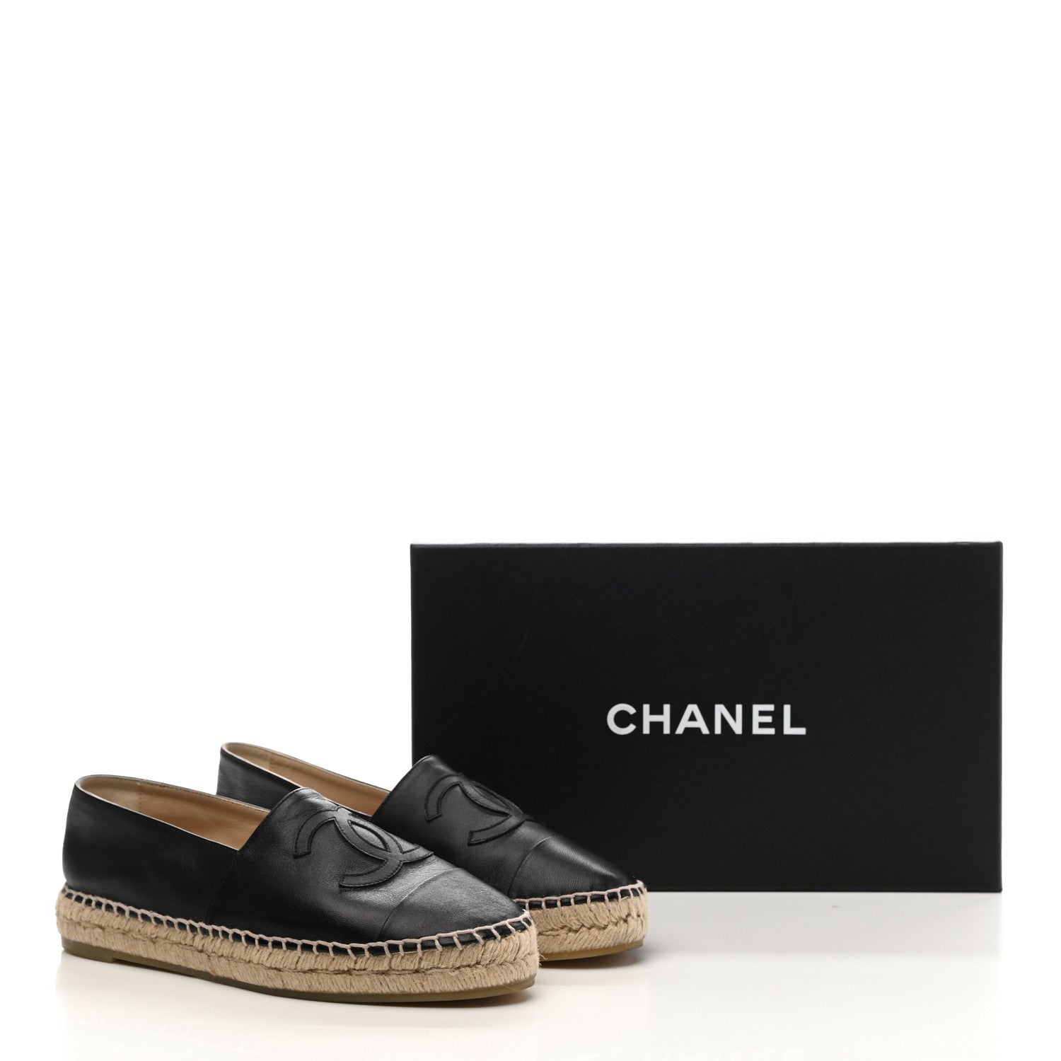 Chanel Lambskin CC Espadrilles 37 Black 10 of 10