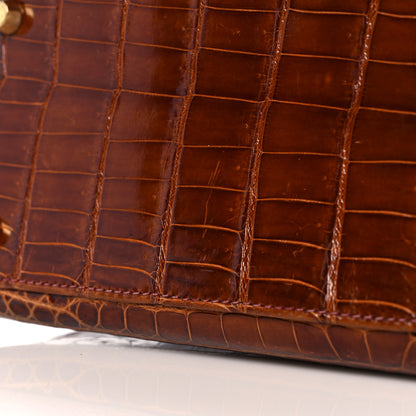 Hermes Shiny Niloticus Crocodile Kelly Sellier 28 Miel 31 of 34