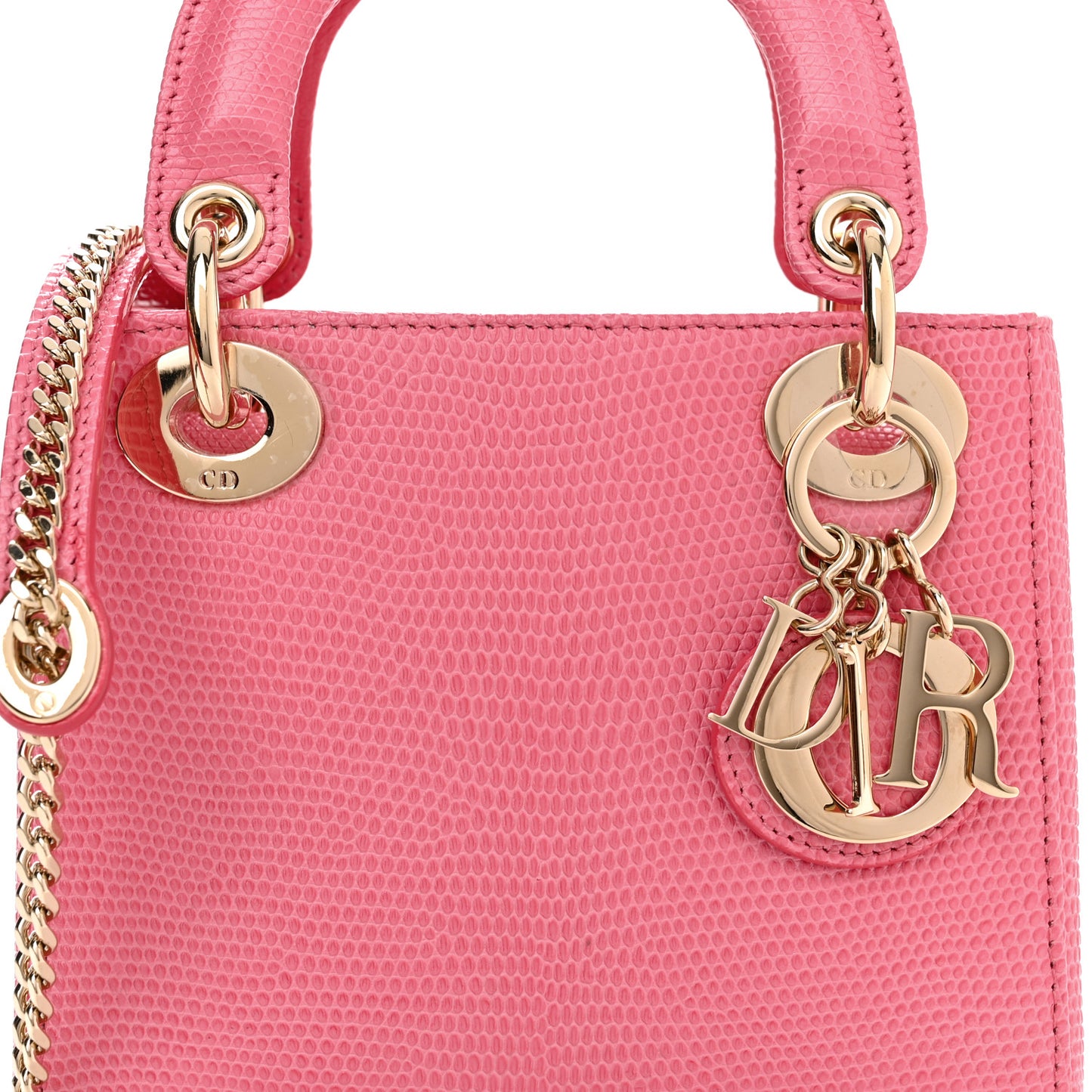 Lizard Mini Lady Dior Pink