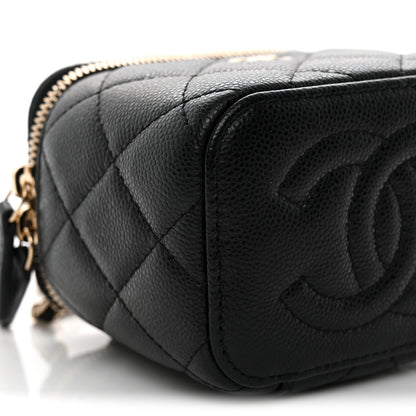 Chanel Caviar Quilted Mini Vanity Case With Chain Black 9 of 10