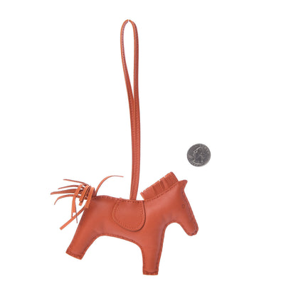 Hermes Milo Lambskin Grigri Rodeo Horse Bag Charm MM Cornaline 2 of 5
