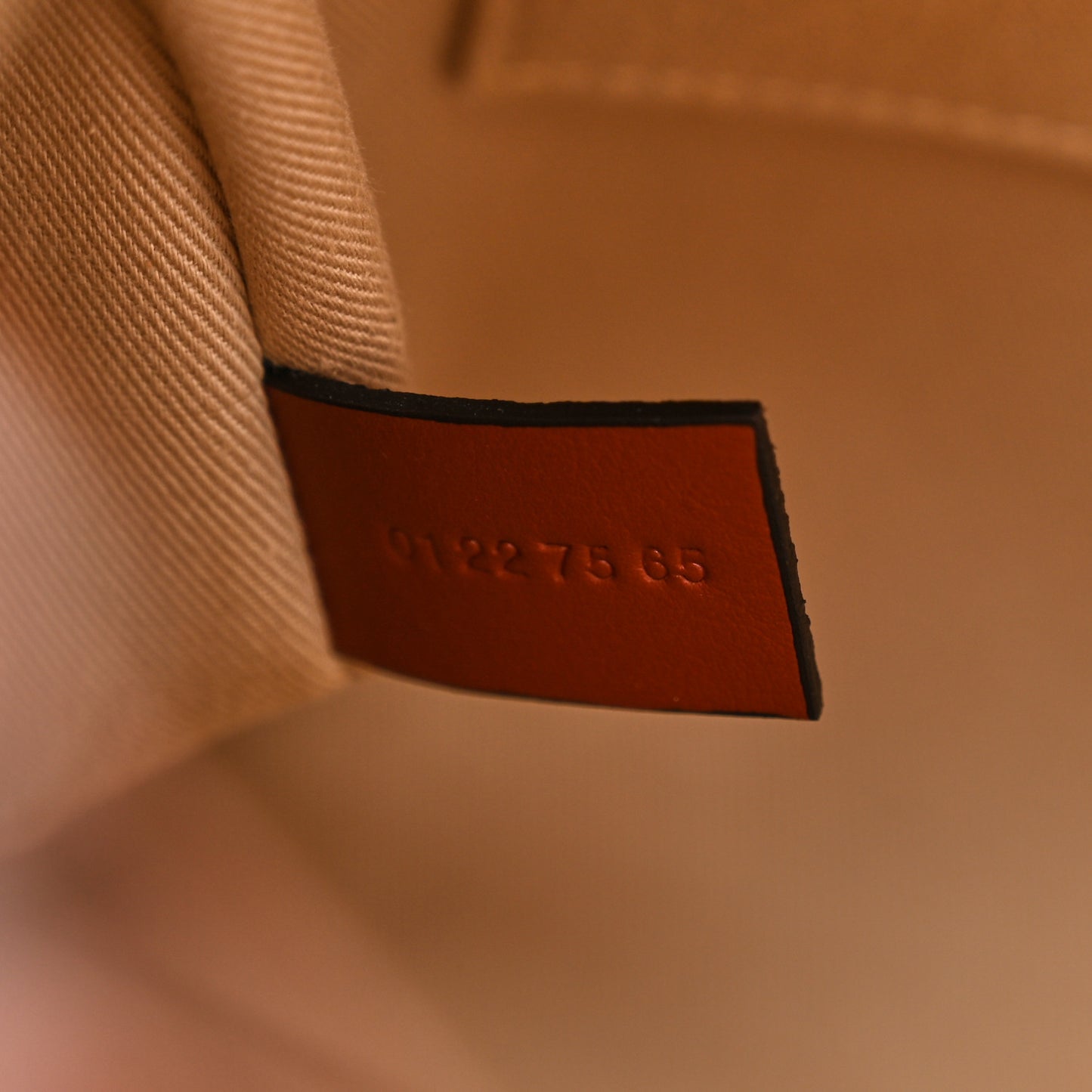 Calfskin Medium Woody Ribbon Tote Sepia Brown
