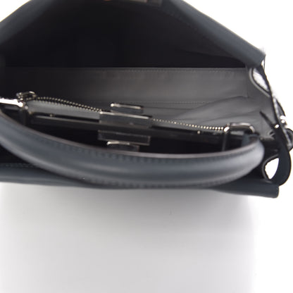 Fendi Vitello Seta Shiny Nappa Medium Peekaboo Iconic Satchel Tempesta Grigio Perla 8 of 11