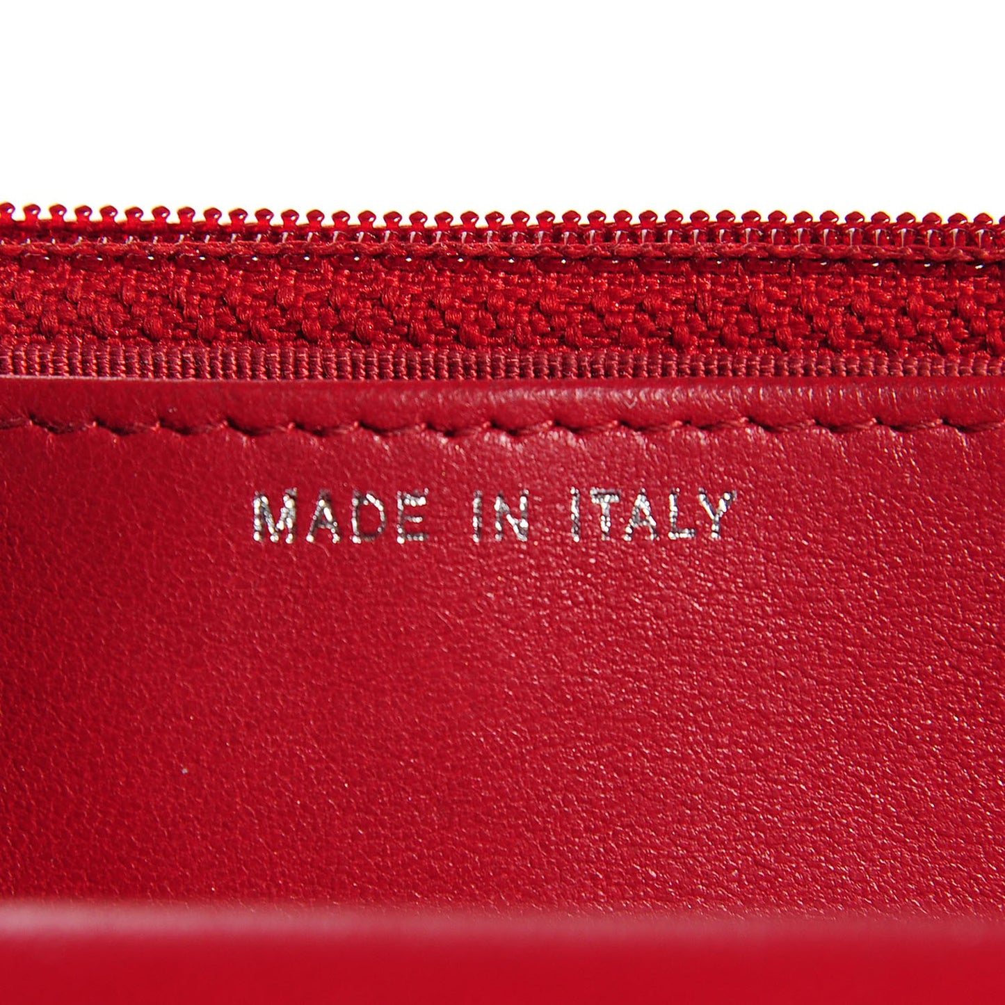 Lambskin Quilted Wallet On Chain WOC Red