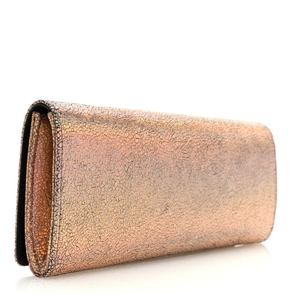 Gucci Metallic Crackled Calfskin Broadway Clutch Salmone 3 of 8