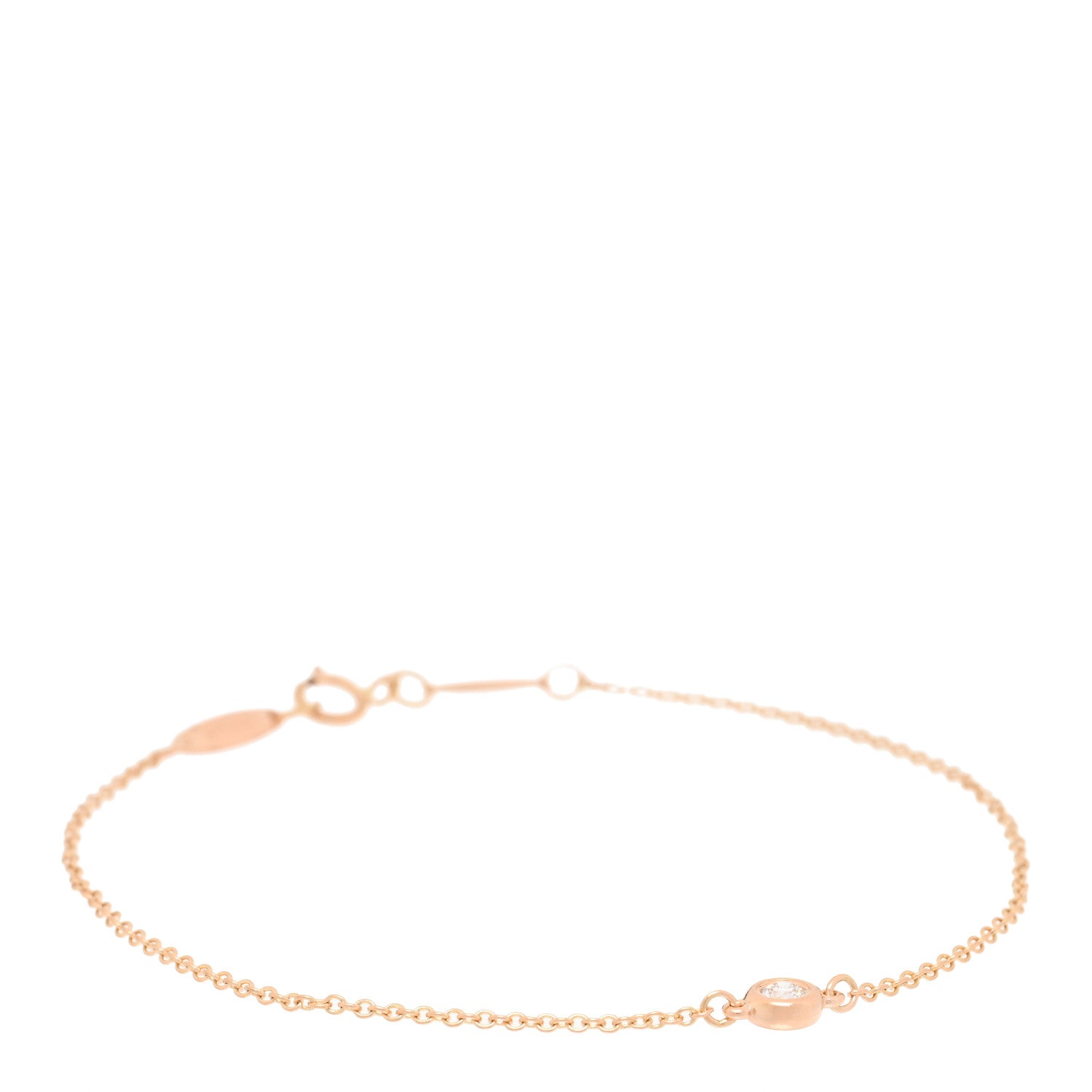 Tiffany 18K Rose Gold Diamond .07ct Elsa Peretti Diamonds by the Yard Bracelet 1 of 3