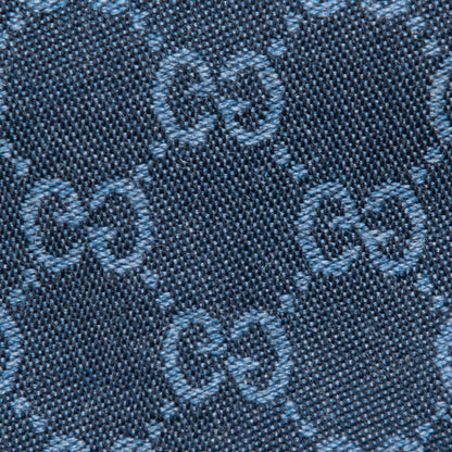 Gucci Wool Monogram Fringe Scarf Anthracite Navy Blue 5 of 6