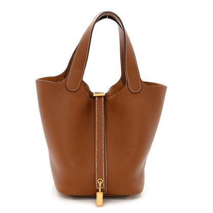 Hermes Taurillon Clemence Picotin Lock 18 PM Gold 1 of 10