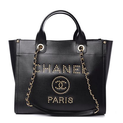 Chanel Caviar Small Studded Deauville Tote Black 1 of 9