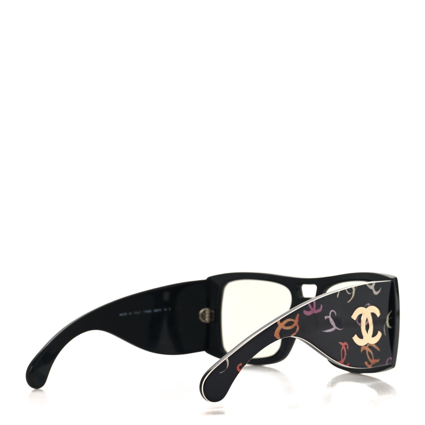 Acetate CC Logo Square Sunglasses 71628 Black Multicolor