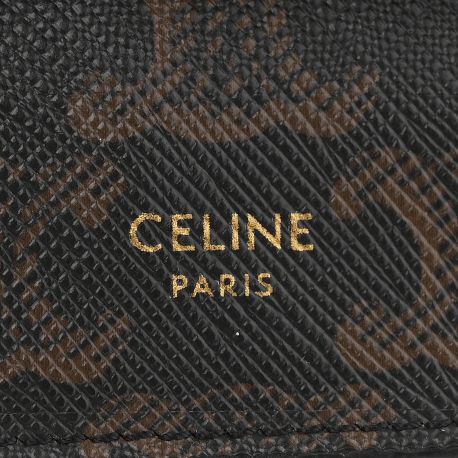 Celine Triomphe Canvas Lambskin Wallet On Strap Tan 7 of 11